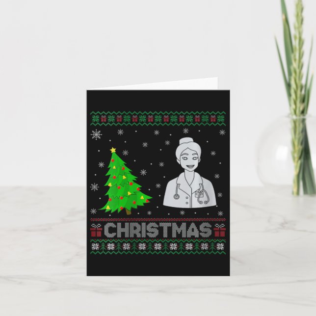 Cartão Enfermeiras Enfermeiras Xmas Tree Lighting Febre (Frente)