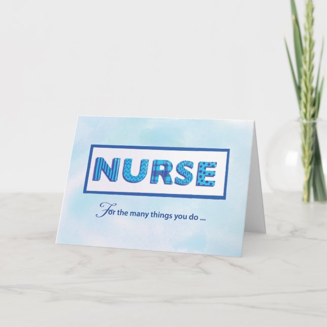 Cartão Enfermeiras Grateful Blue Standard Art (Frente)