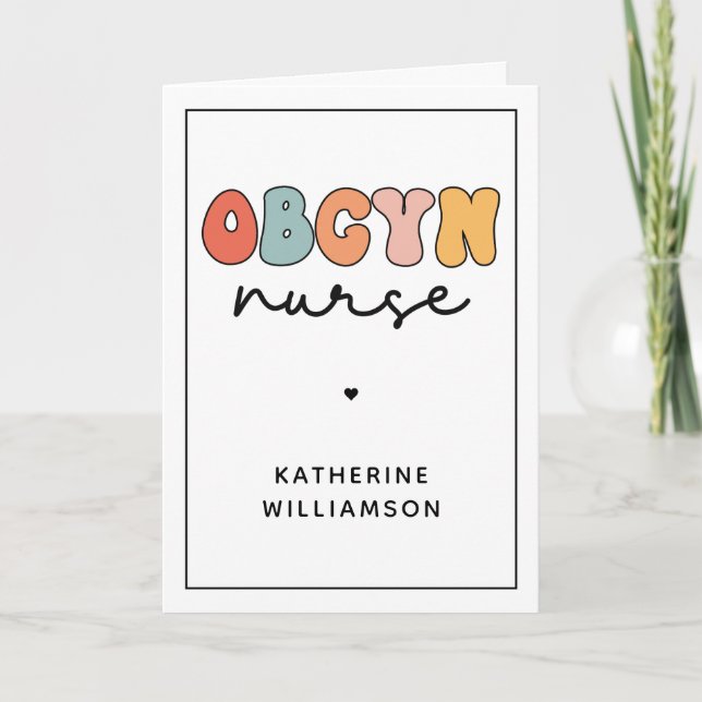 Cartão Enfermeiro de OBGYN Personalizado (Frente)