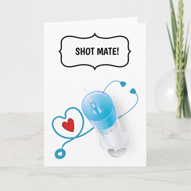 Cartão Enfermeiro médico engraçado parabéns injetáveis (Frente)