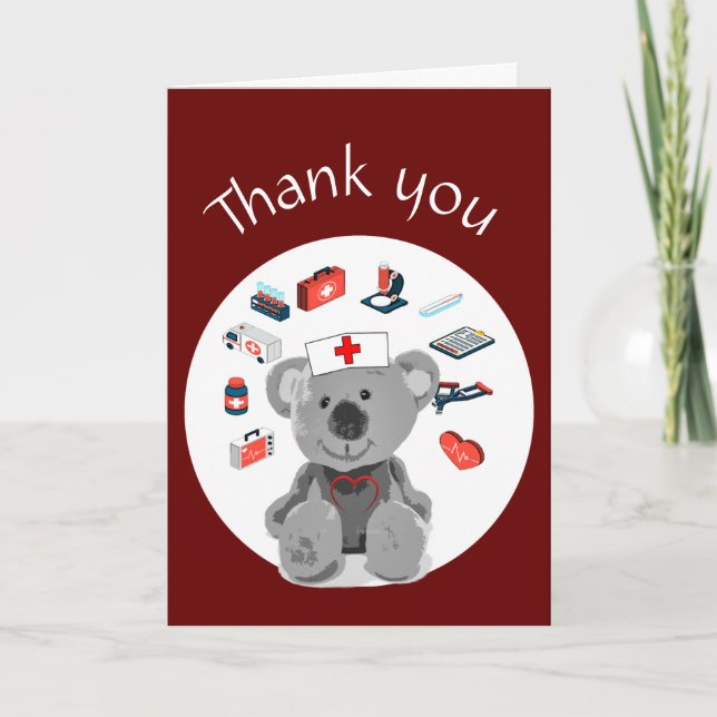 Cartão Enfermeiros ou Funcionarios médico Obrigado (Frente)