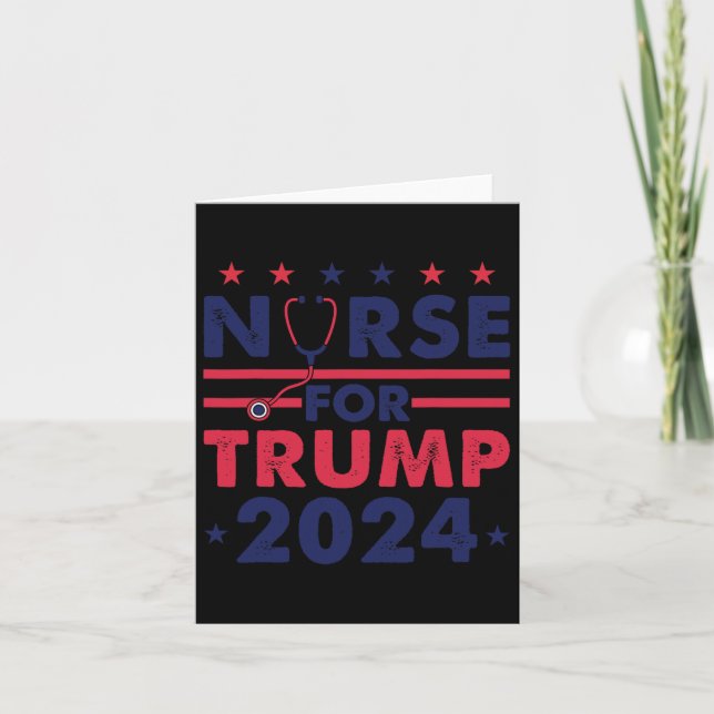 Cartão Enfermeiros Para Trump 2024 America Stars Flag Str (Frente)