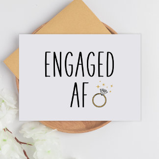 Cartão Engaged AF | Funny Minimalist Engagement Card