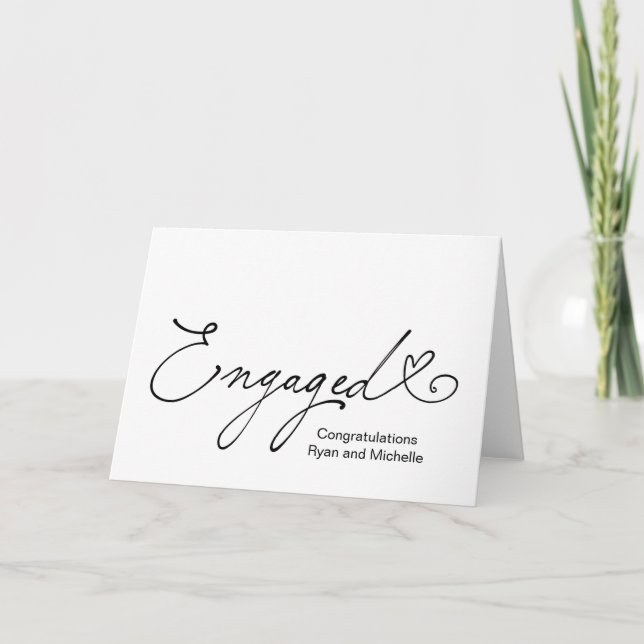 Cartão Engagement Congratulations Bride Groom Engaged  (Frente)