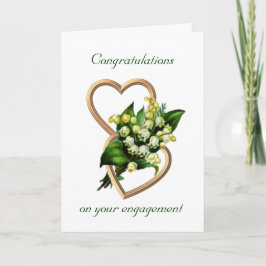 Cartão Engagement Congratulations with lilies