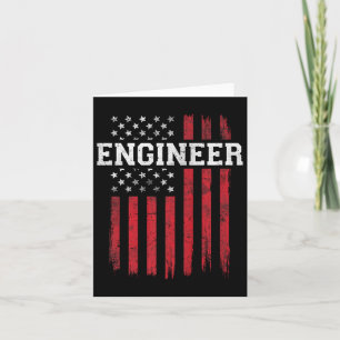 Cartão Engenheiro Bandeira Americana EUA Patriota Patriót