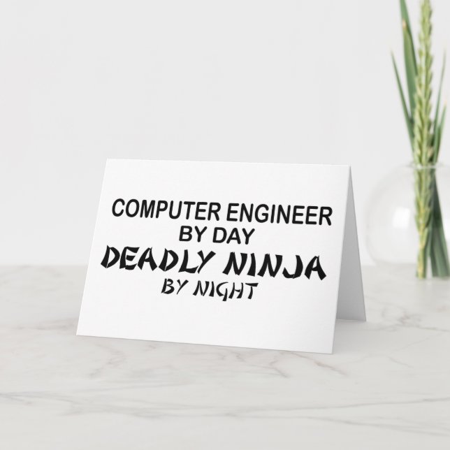Cartão Engenheiro de computador mortal Ninja (Frente)