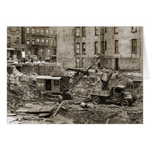 Cartão Engenheiro de operação da grua e pá do Noroeste