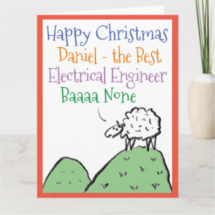 Cartão Engenheiro Elétrico de Natal Feliz para Design de