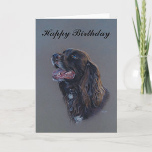 Cartão Engish Cocker Spaniel cão. Feliz aniversário de be