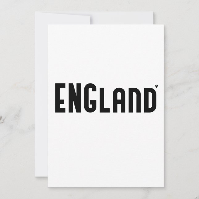 Cartão England - minimalistic typography card (Frente)