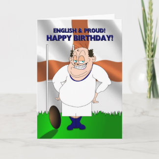 Cartão English and Proud Rugby Birthday Card