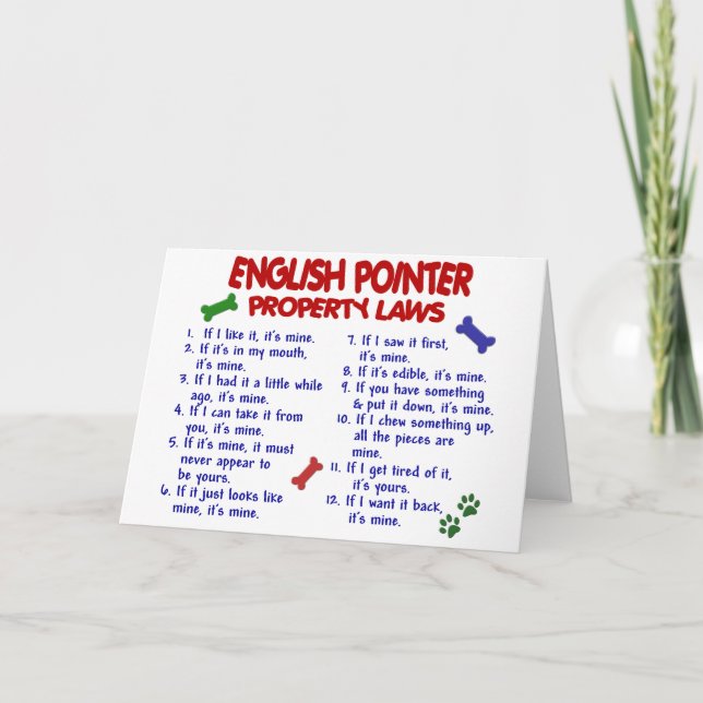 Cartão ENGLISH POINTER Property Laws 2 (Frente)