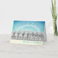 English seaside wedding congratulations card
