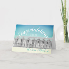 Cartão English seaside wedding congratulations card