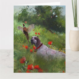 Cartão English Setter , caça aos faasant