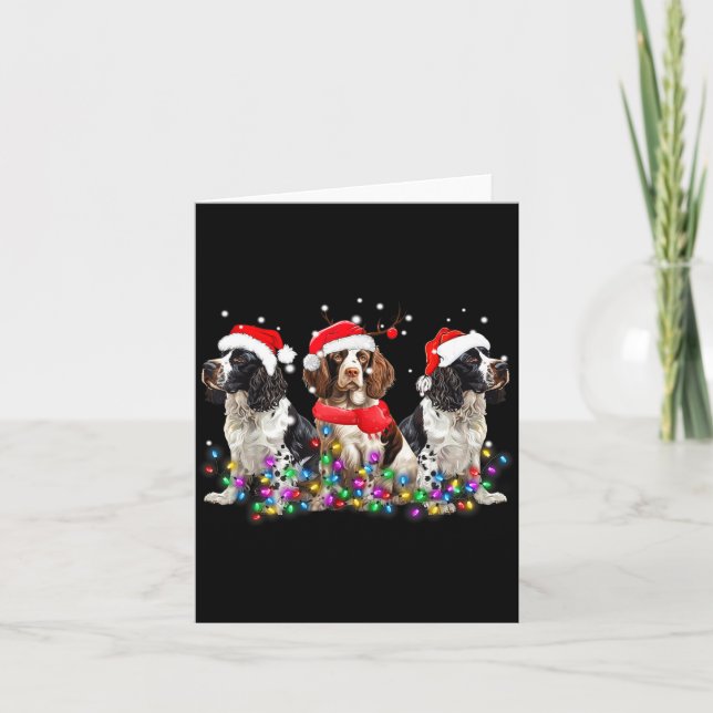 Cartão English Springer Spaniel Dog Christmas Matching Fa (Frente)