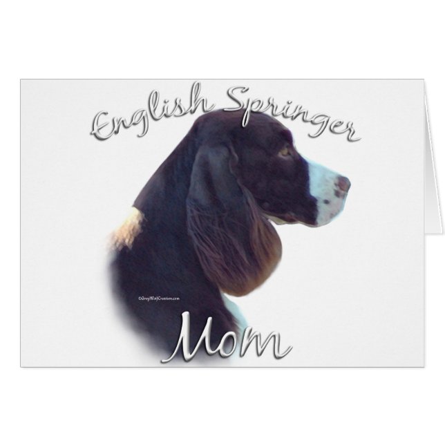 Cartão English Springer Spaniel Mãe 2 (Frente Horizontal)