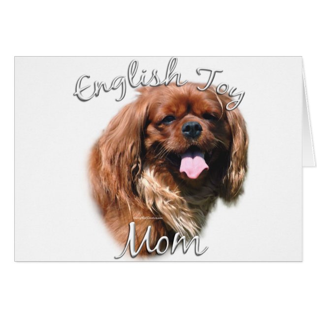 Cartão English Toy Spaniel Mãe 2 (Frente Horizontal)