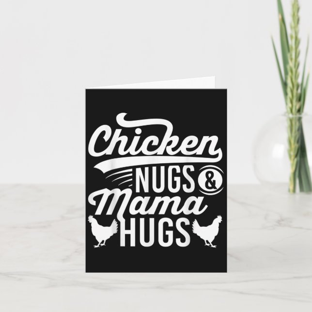 Cartão Engraçada Citação De Frango E Abraços De Mama (Frente)