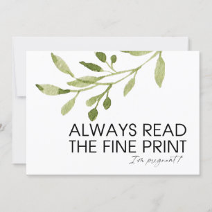 Cartão Engraçada Gravidez Revela que estou Grávida Tendo 
