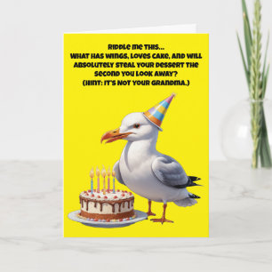 Cartão Engraçada Maruca de Aniversário - Bolo em Risco!