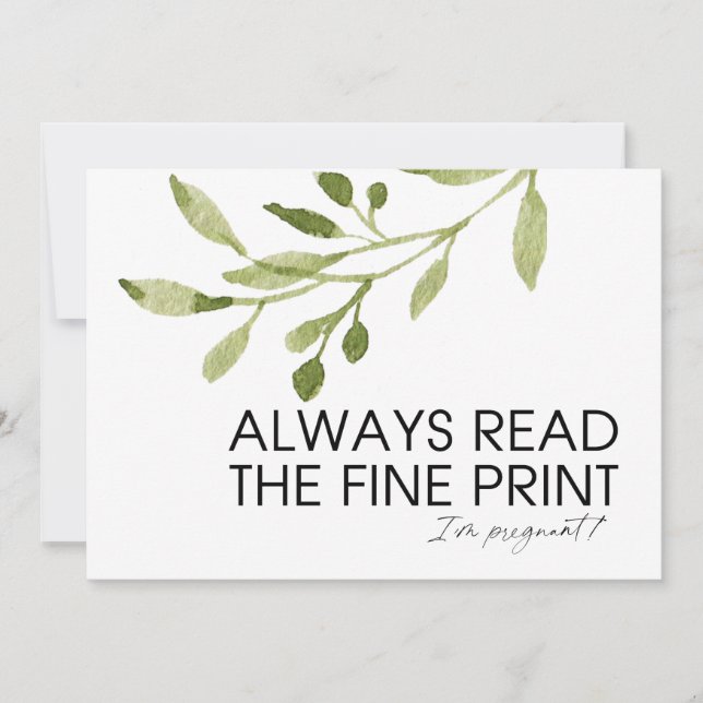 Cartão Engraçada Revenda de Gravidez Estou grávida de ter (Frente)