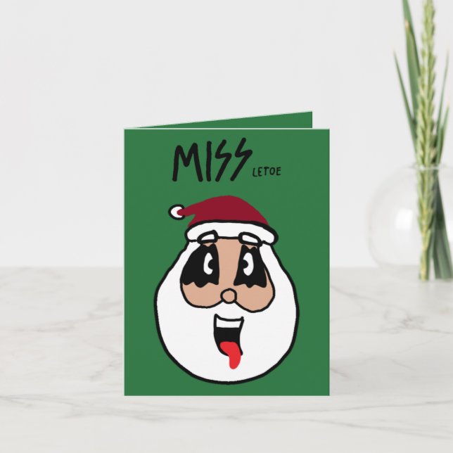 Cartão Engraçada Rocha Em Torno Da Árvore De Natal (Frente)