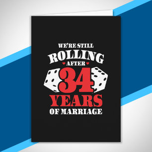 Cartão Engraçado 34º Aniversário Casais Casados 34 Anos