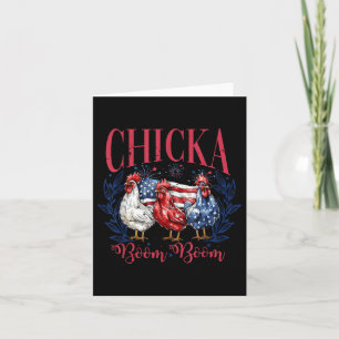 Cartão Engraçado 4 De Julho Chicken Chicka Boom Indepen