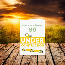 Cartão Engraçado 50 em Construção Aniversário