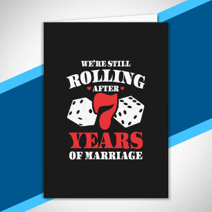 Cartão Engraçado 7º Aniversário Casais Casados 7 Anos
