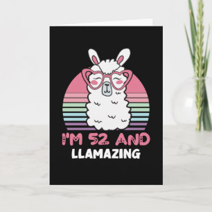Cartão Engraçado Adorável Llama 52º Presente De Aniversár