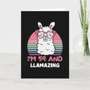 Cartão Engraçado Adorável Llama 59º Presente De Aniversár