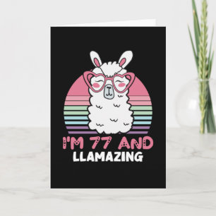 Cartão Engraçado Adorável Llama 77º Presente De Aniversár