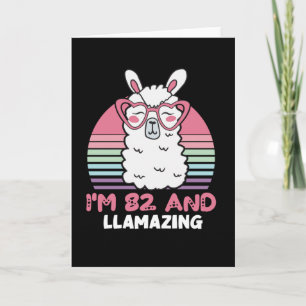 Cartão Engraçado Adorável Llama 82º Presente De Aniversár