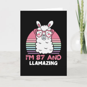 Cartão Engraçado Adorável Llama 87º Presente De Aniversár