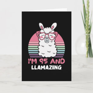 Cartão Engraçado Adorável Llama 95º Presente De Aniversár