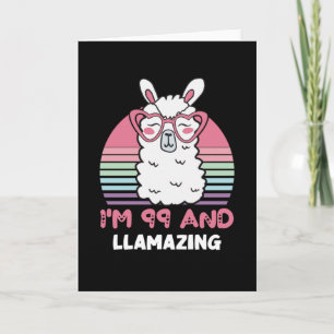Cartão Engraçado Adorável Llama 99º Presente De Aniversár