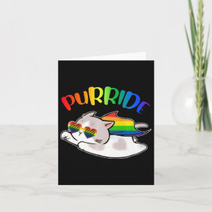 Cartão Engraçado Ally Cat Purride Lgbtq Orgulho gay Rainb