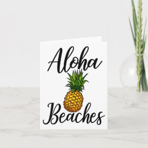 Cartão Engraçado Aloha Praias Camiseta Abacaxi Aniversári