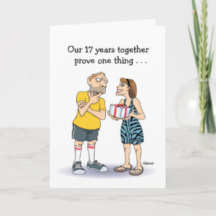 Cartão Engraçado Amor do 17º Aniversário