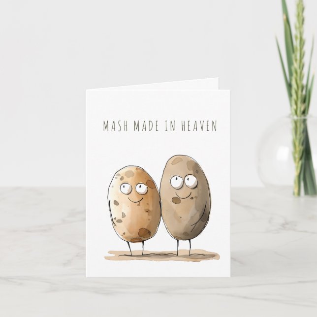 Cartão Engraçado Aniversário Pun Humor Mash Feito no Céu (Frente)