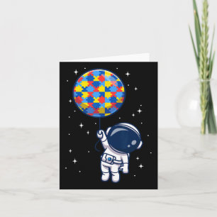 Cartão Engraçado Astronauta Bylon Autismo Espaço de Consc