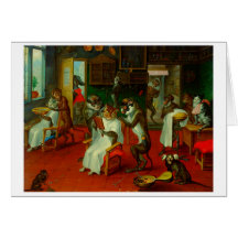 Engraçado Barber Compra Salão Gatos Macacos Apos