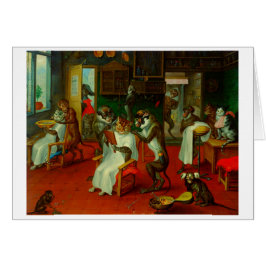 Cartão Engraçado Barber Compra Salão Gatos Macacos Apos