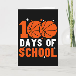Cartão Engraçado Basquete Escolar 100 Dias Esportes Crian