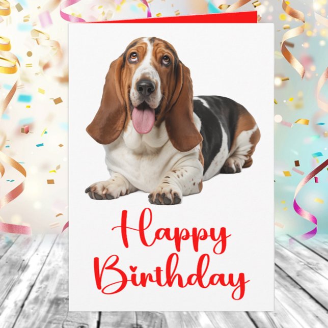 Cartão Engraçado Basset Hound Birthday Dog Lovers (Criador carregado)