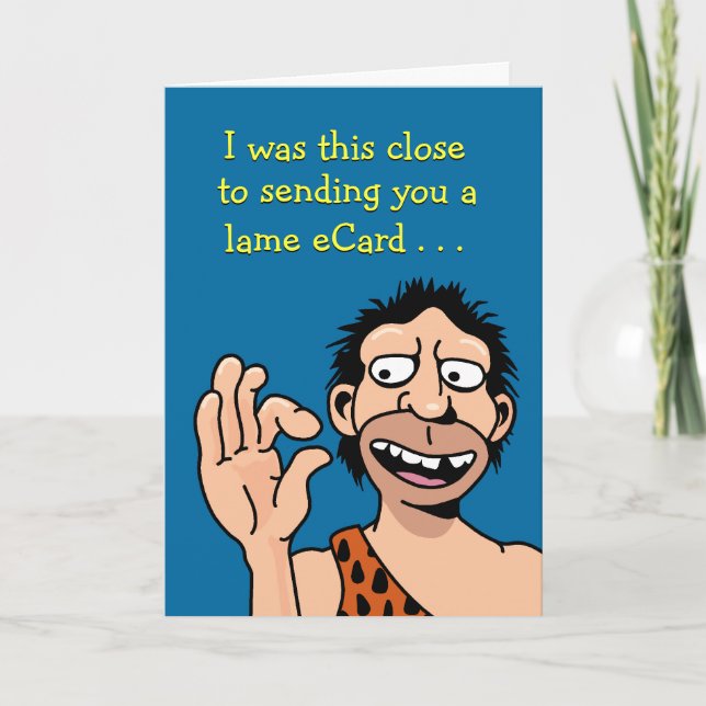 Cartão Engraçado Birthday de baixa tecnologia (Frente)