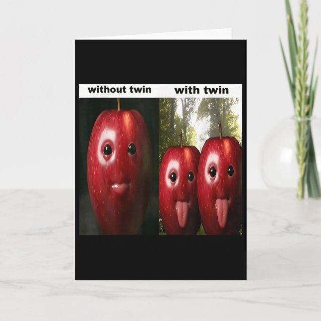 Cartão Engraçado Bobo Ai Maçã Geração Z Meme Brainrot Hum (Frente)